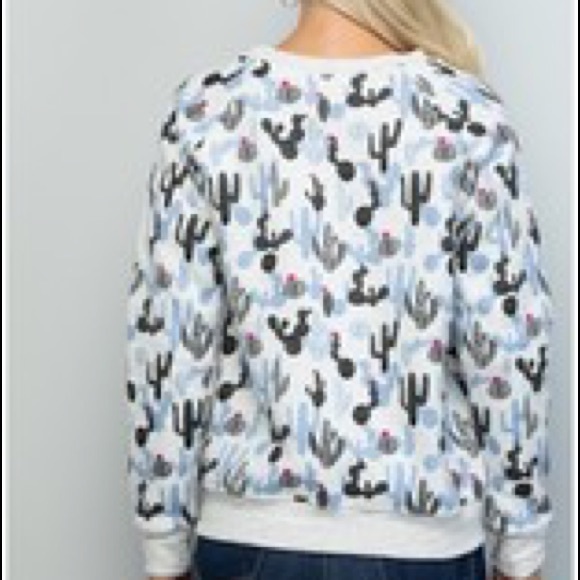 🌵Blue Cactus Sweatshirt 🌵 BACK IN STOCK!🌵 - Picture 2 of 2